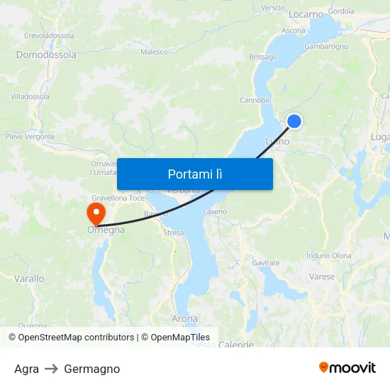 Agra to Germagno map