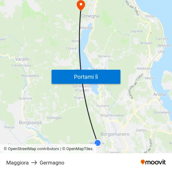 Maggiora to Germagno map