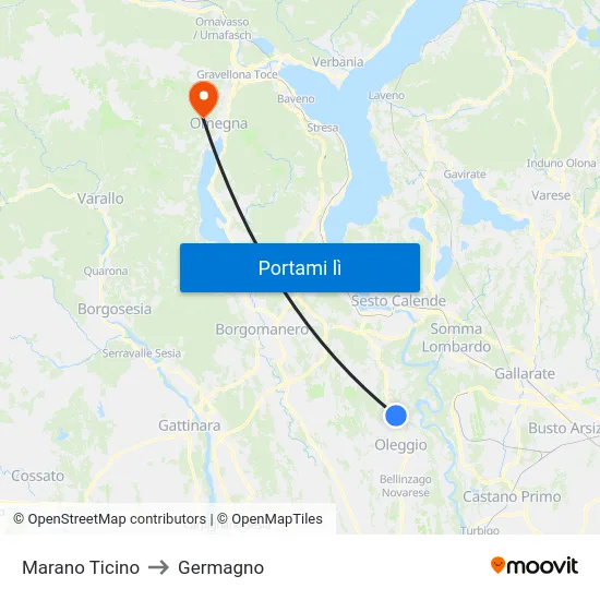 Marano Ticino to Germagno map