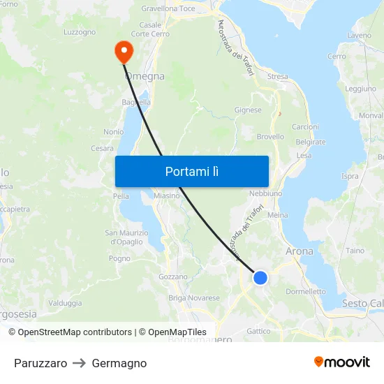 Paruzzaro to Germagno map