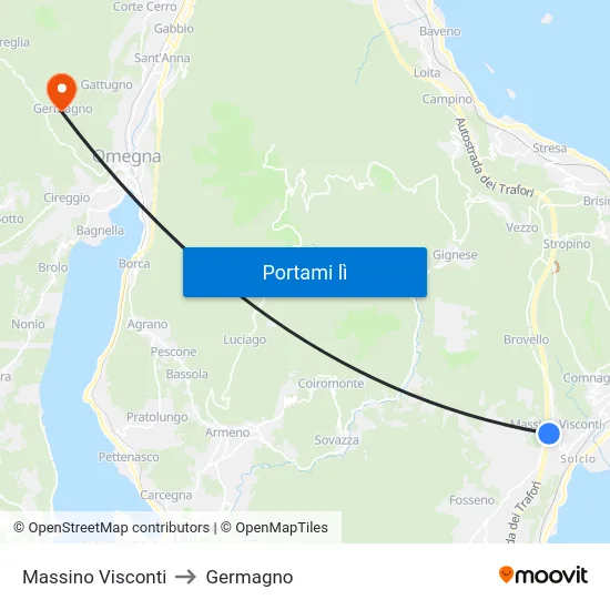Massino Visconti to Germagno map