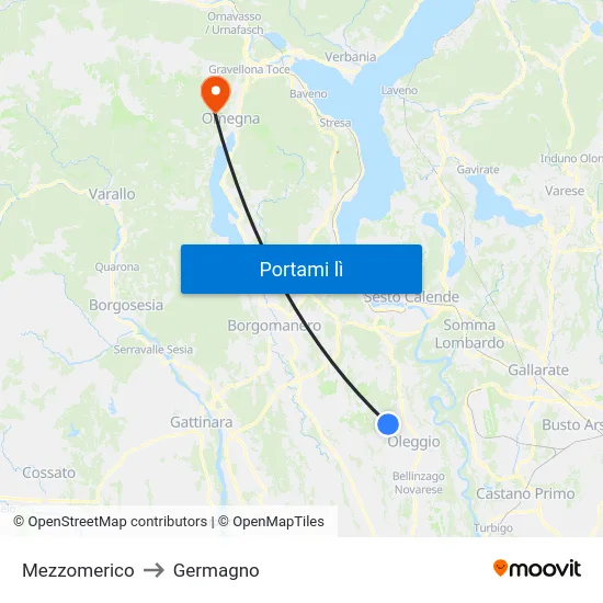 Mezzomerico to Germagno map