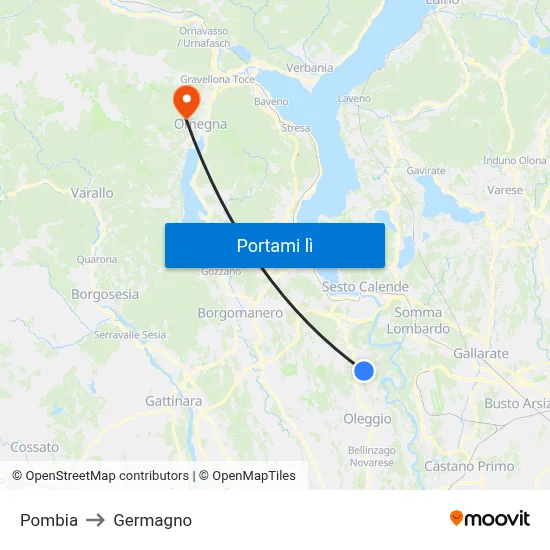 Pombia to Germagno map