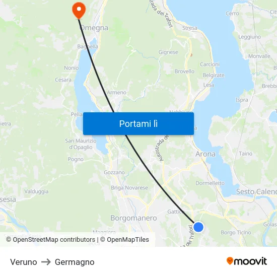 Veruno to Germagno map