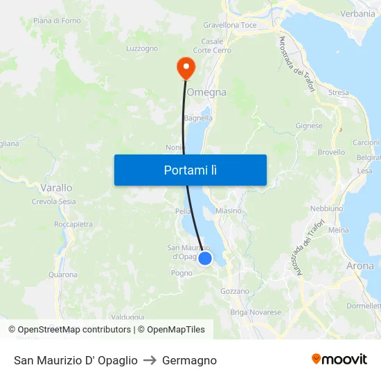 San Maurizio D' Opaglio to Germagno map