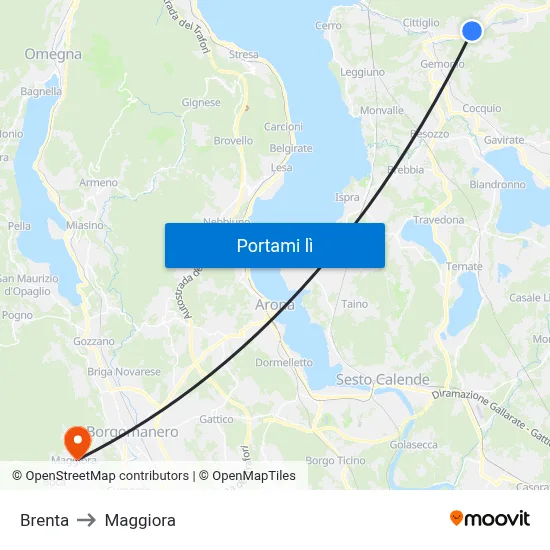 Brenta to Maggiora map