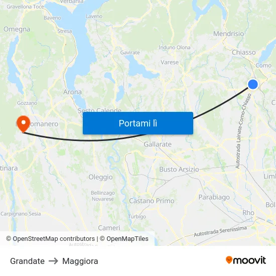 Grandate to Maggiora map