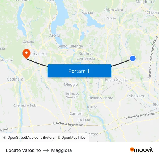 Locate Varesino to Maggiora map