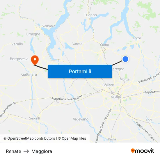 Renate to Maggiora map