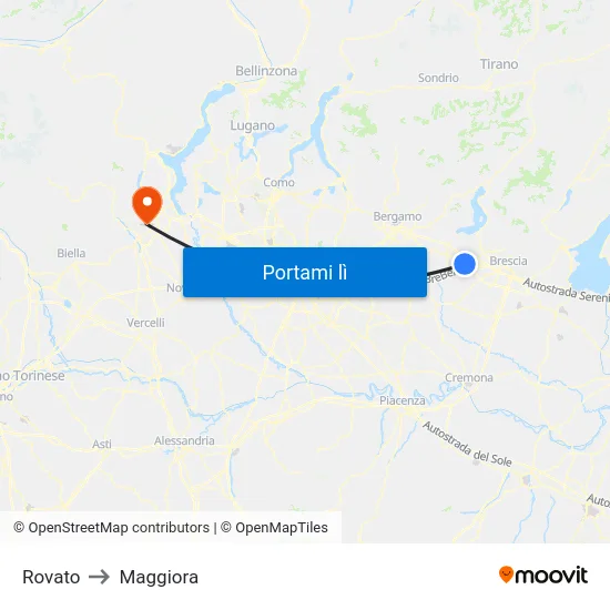 Rovato to Maggiora map