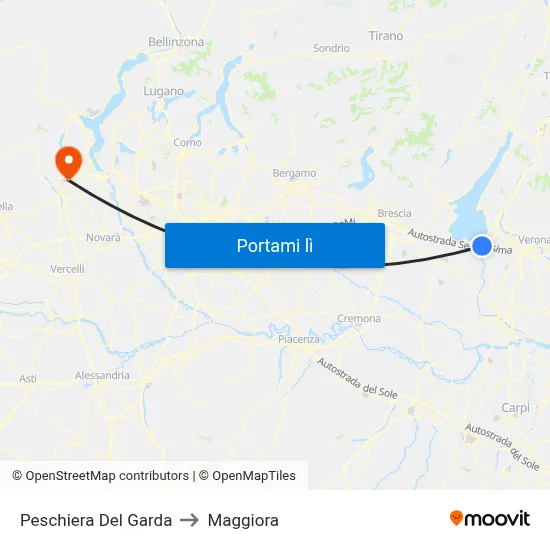 Peschiera Del Garda to Maggiora map