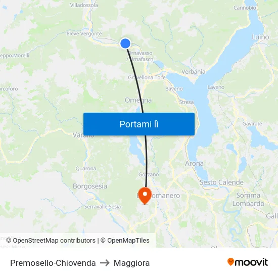Premosello-Chiovenda to Maggiora map