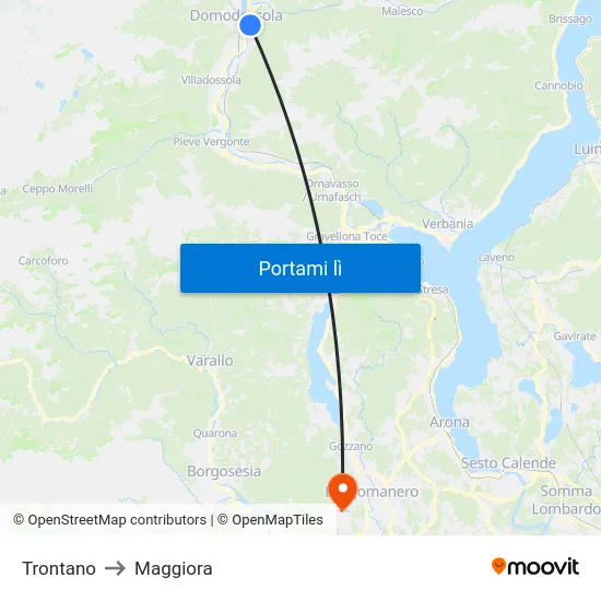 Trontano to Maggiora map