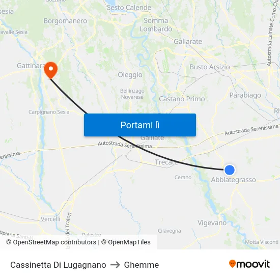 Cassinetta Di Lugagnano to Ghemme map
