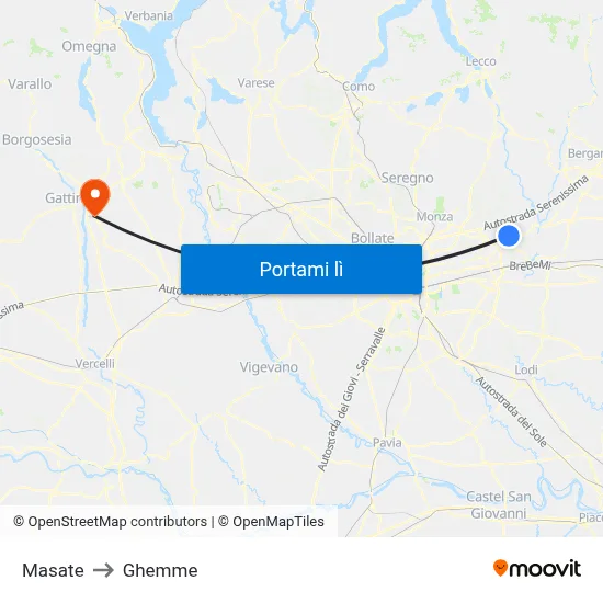 Masate to Ghemme map