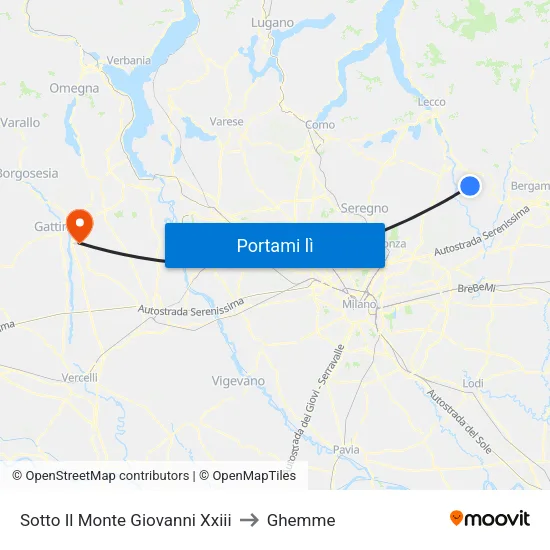Sotto Il Monte Giovanni Xxiii to Ghemme map