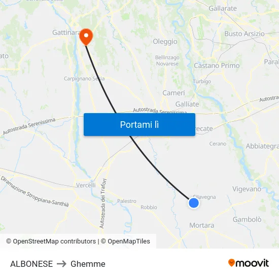 ALBONESE to Ghemme map