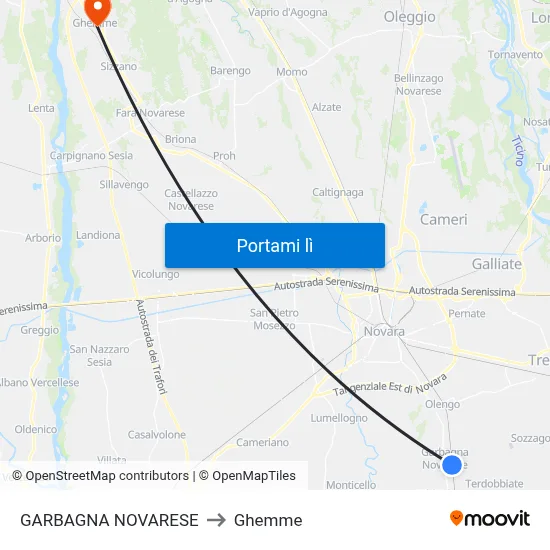 GARBAGNA NOVARESE to Ghemme map