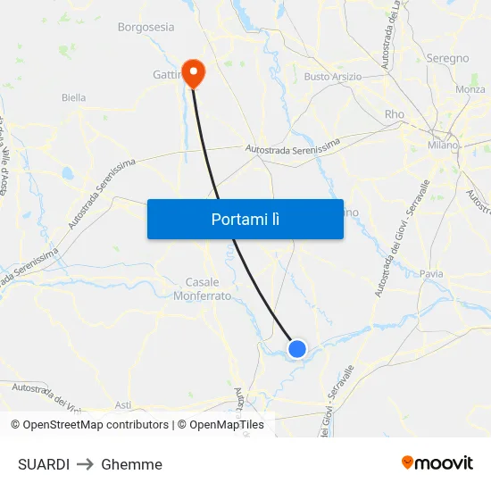 SUARDI to Ghemme map