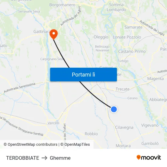TERDOBBIATE to Ghemme map