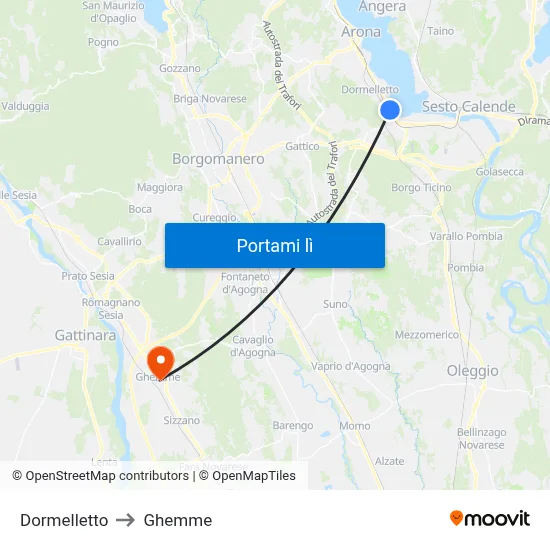 Dormelletto to Ghemme map