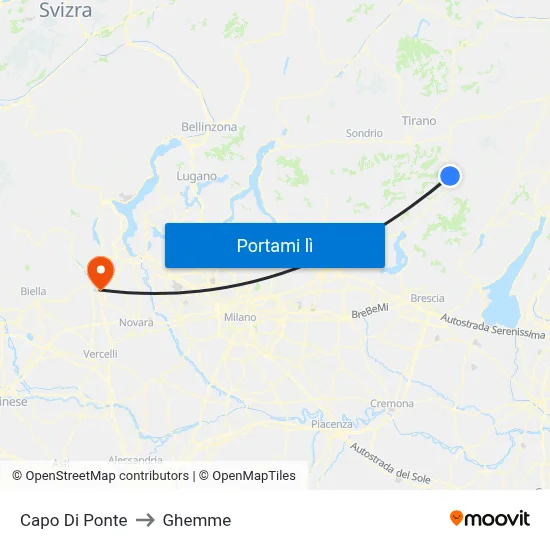 Capo Di Ponte to Ghemme map