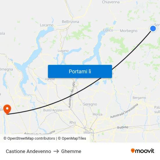 Castione Andevenno to Ghemme map