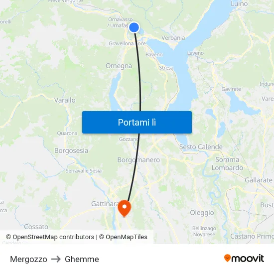 Mergozzo to Ghemme map