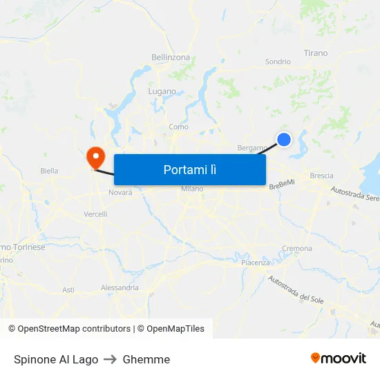 Spinone Al Lago to Ghemme map