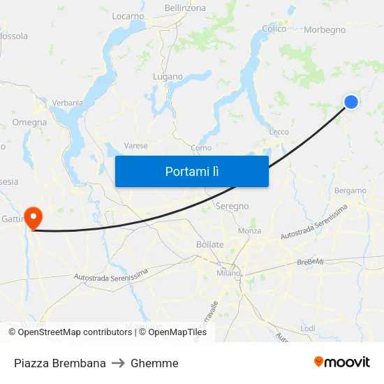 Piazza Brembana to Ghemme map