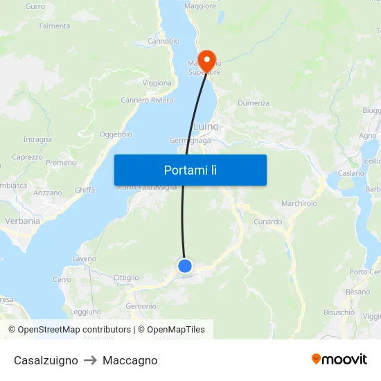 Casalzuigno to Maccagno map