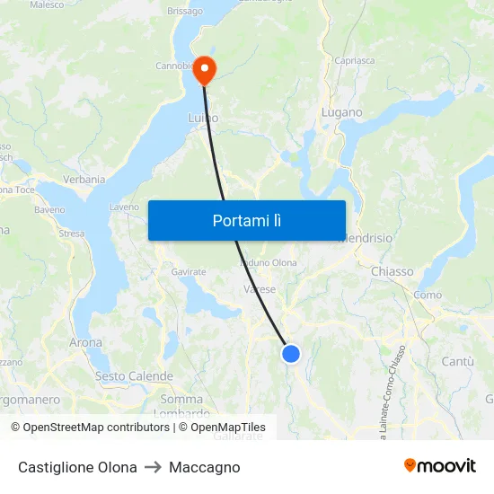 Castiglione Olona to Maccagno map