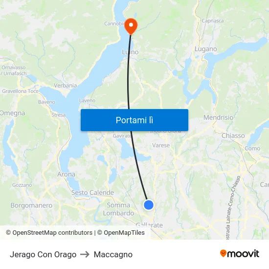Jerago Con Orago to Maccagno map