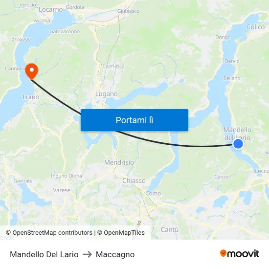 Mandello Del Lario to Maccagno map