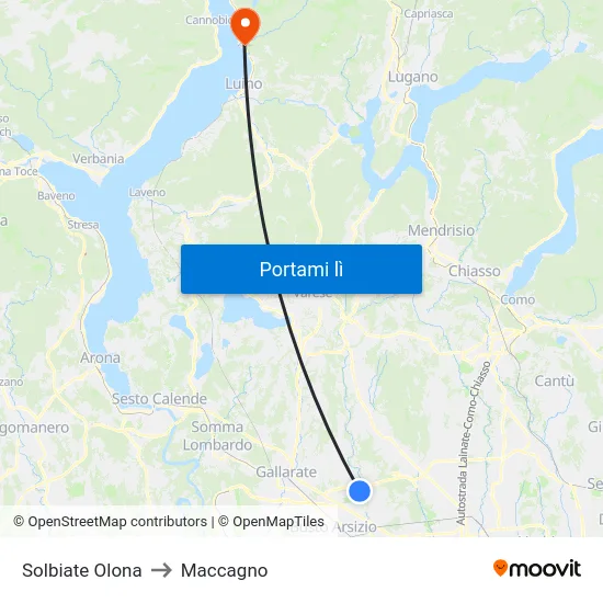 Solbiate Olona to Maccagno map
