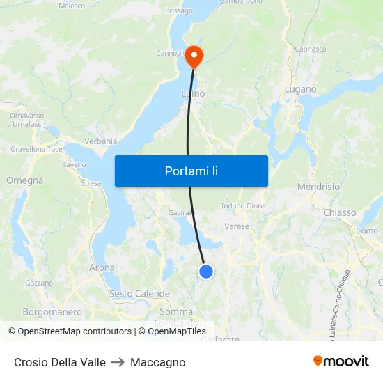 Crosio Della Valle to Maccagno map