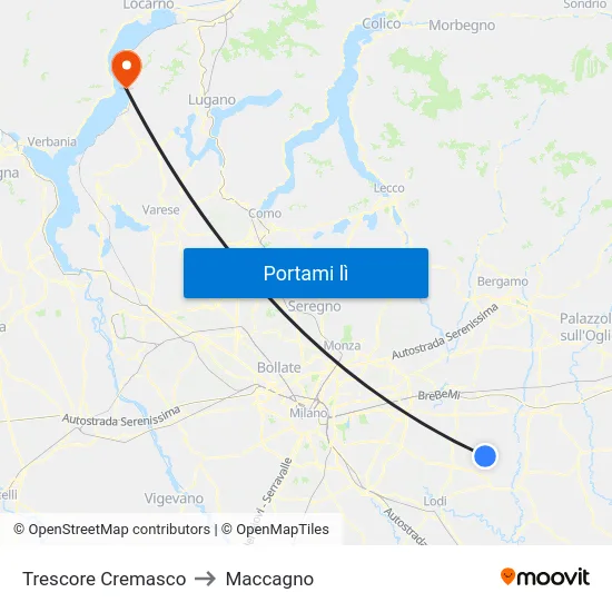 Trescore Cremasco to Maccagno map