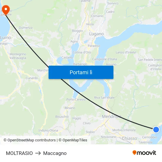 MOLTRASIO to Maccagno map