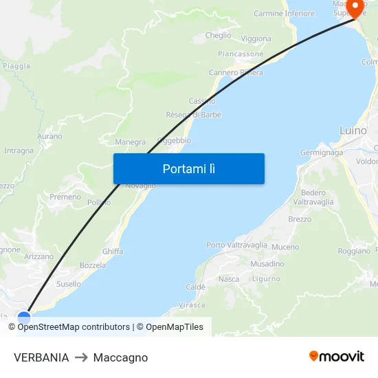 VERBANIA to Maccagno map