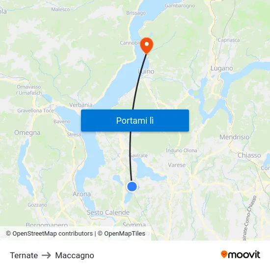 Ternate to Maccagno map