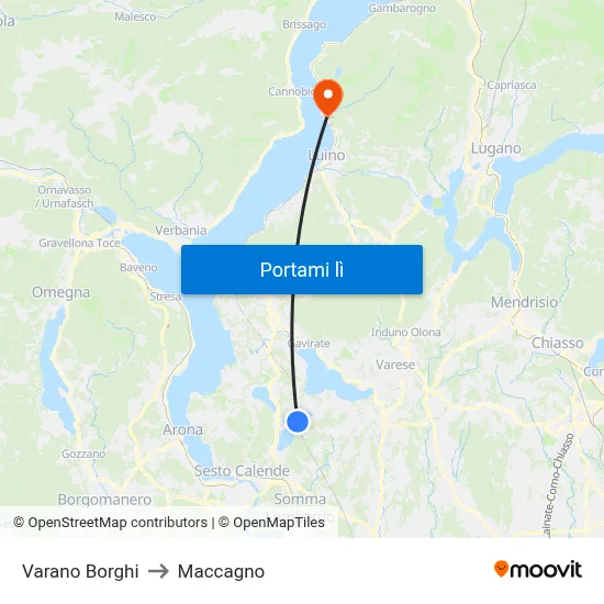 Varano Borghi to Maccagno map