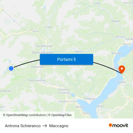 Antrona Schieranco to Maccagno map