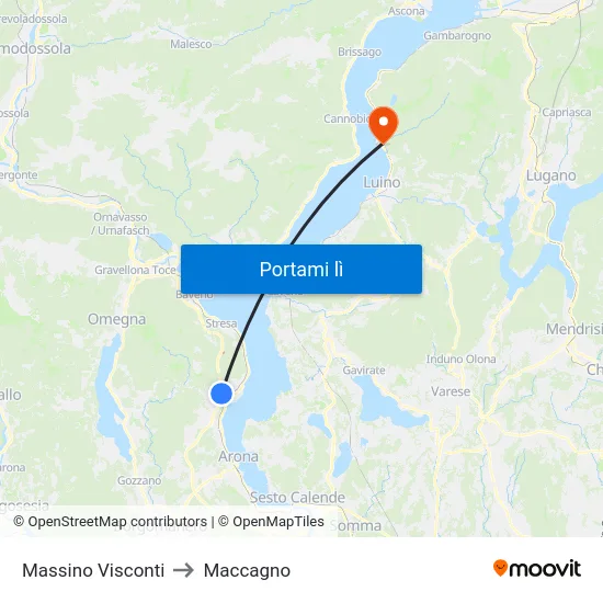 Massino Visconti to Maccagno map
