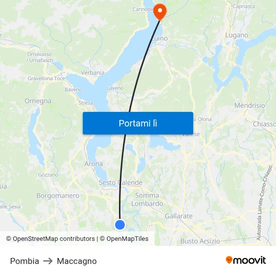 Pombia to Maccagno map