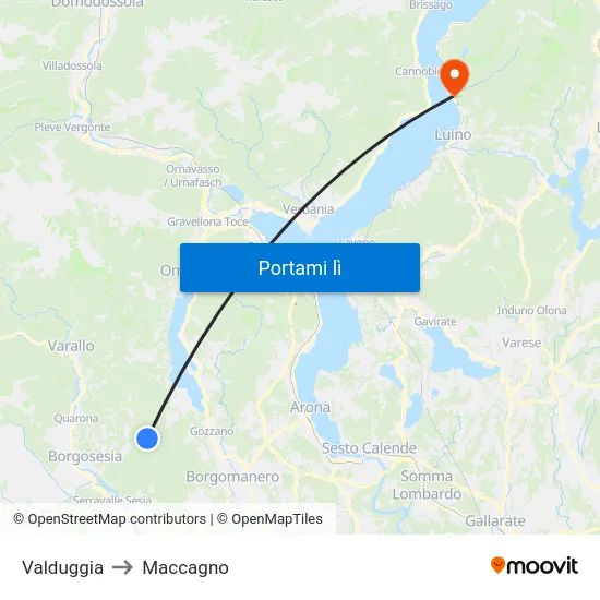 Valduggia to Maccagno map