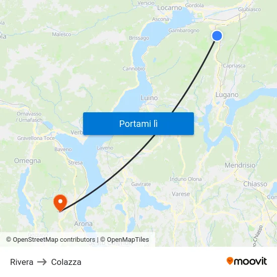 Rivera to Colazza map