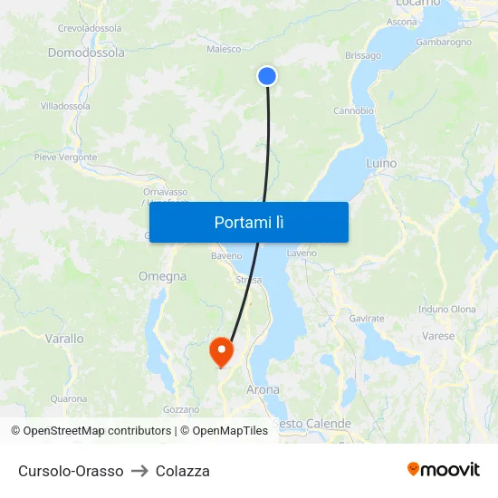 Cursolo-Orasso to Colazza map