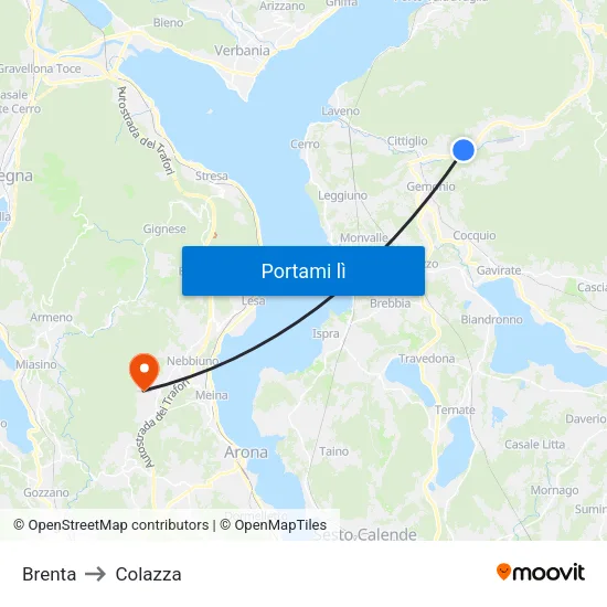 Brenta to Colazza map