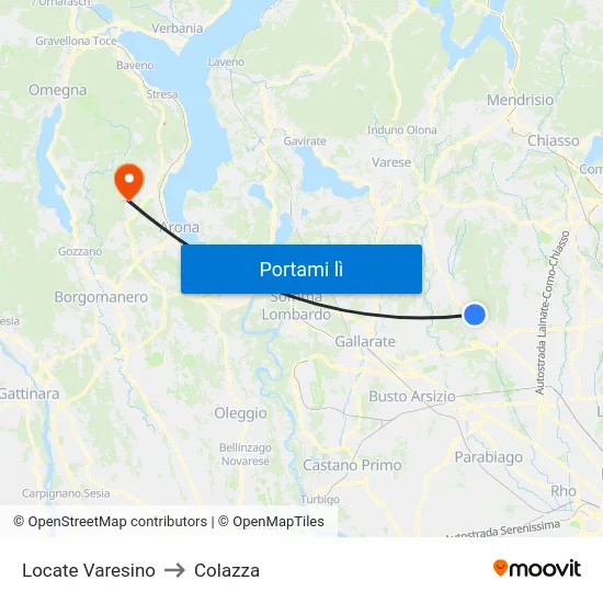 Locate Varesino to Colazza map