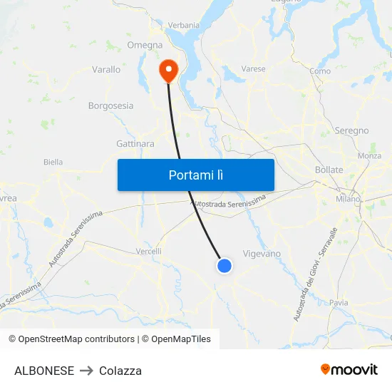 ALBONESE to Colazza map